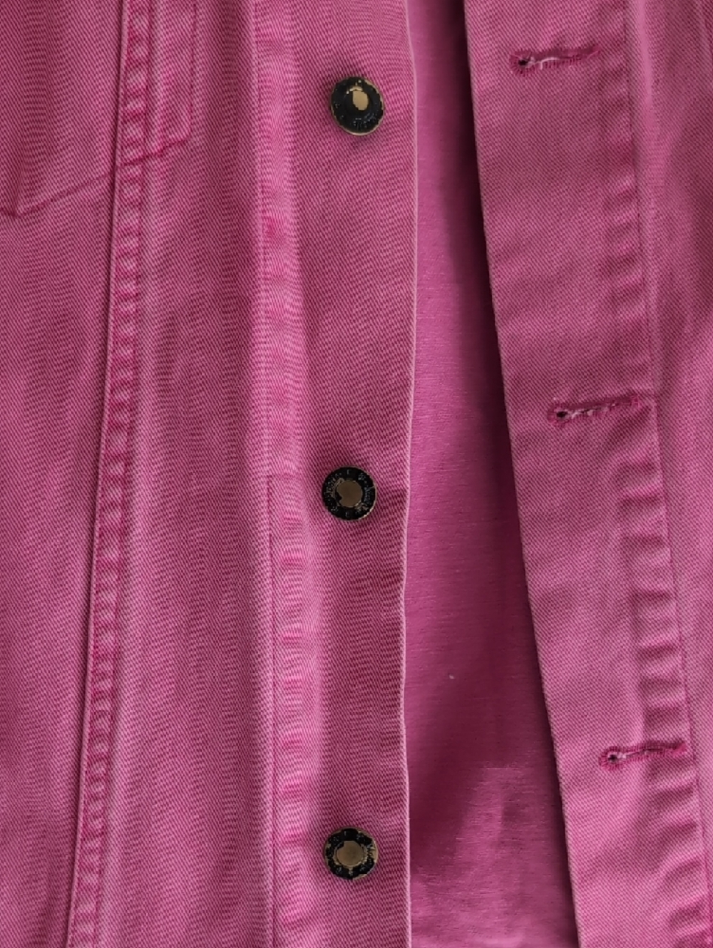T Mobile Pink Denim Jacket Size medium - Picture 7 of 12